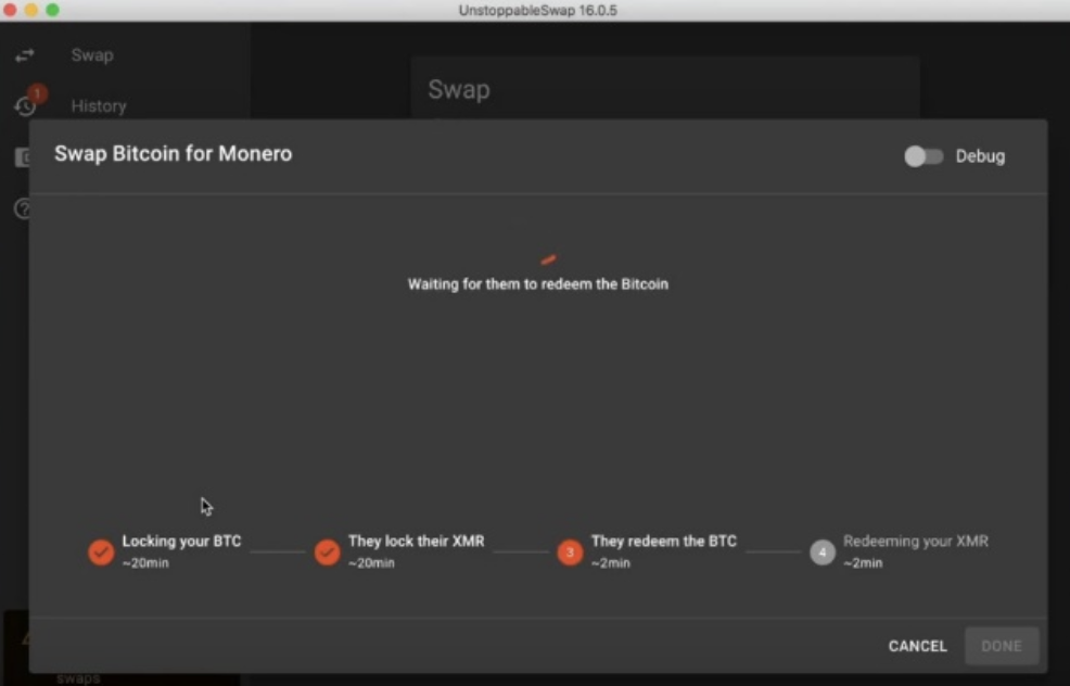 bitcoin-monero atomic swap redeem BTC