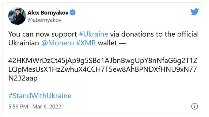 cryptocurrency for philanthropy - monero xmr ukraine donations