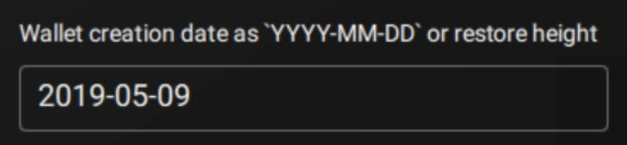 restore monero wallet - creation date